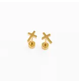 pip pop post Cross earrings