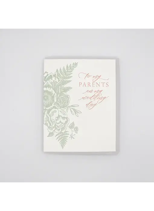 To My Parents On My Wedding Day Letterpress Card