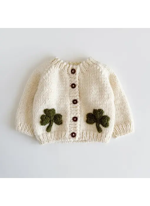 Clover Cardigan Baby Kids Shamrock Knit Apparel Lucky: S, 12-24 month