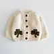 Clover Cardigan Baby Kids Shamrock Knit Apparel Lucky: S, 12-24 month