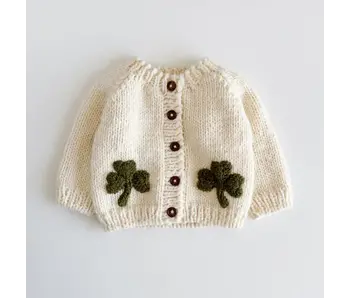 Clover Cardigan Baby Kids Shamrock Knit Apparel Lucky: M, 2-3 years