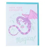 Smudge Ink Happy Dragon Birthday Card