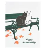Smudge Ink Cats On A Bench Anniversary Card Smudge Ink Cats On A Bench Anniversary Card