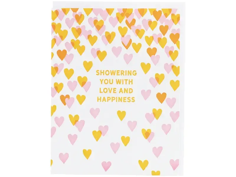 Smudge Ink Hearts Shower Card
