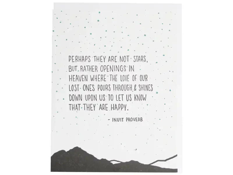 Smudge Ink Stars in the Sky Quote Sympathy Card