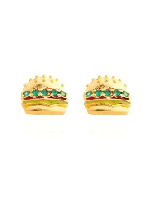 Snack Pack Stud Earrings - Hamburger