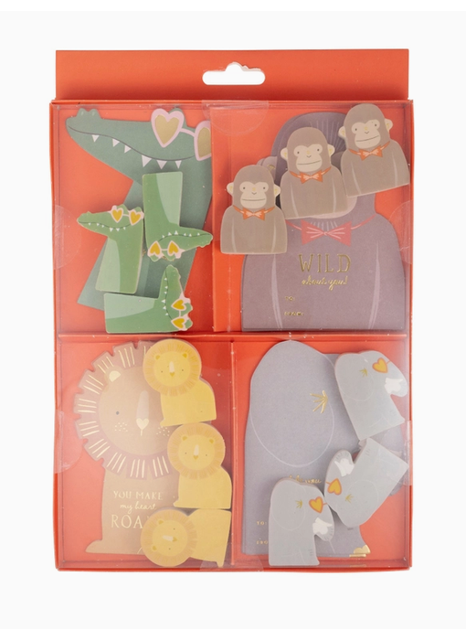 Wild Animals Valentines Boxed Cards (set of 12)