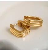 MAIQ Accessories Noa 18K Gold Non-Tarnish Stripe Hoop Earring