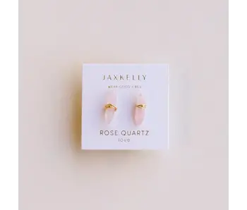 Mineral Point - Rose Quartz - Gold Wire Wrapped Earrings
