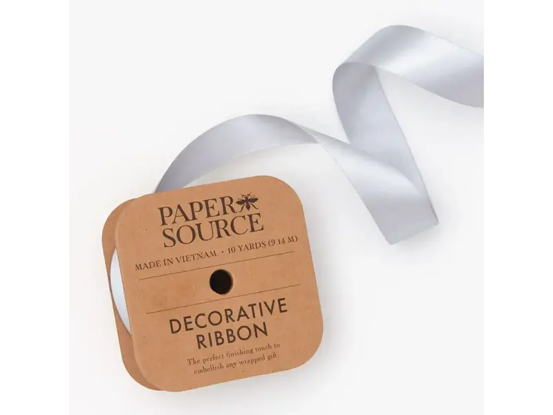 Paper Source Satin Ribbon 1" Width Silver