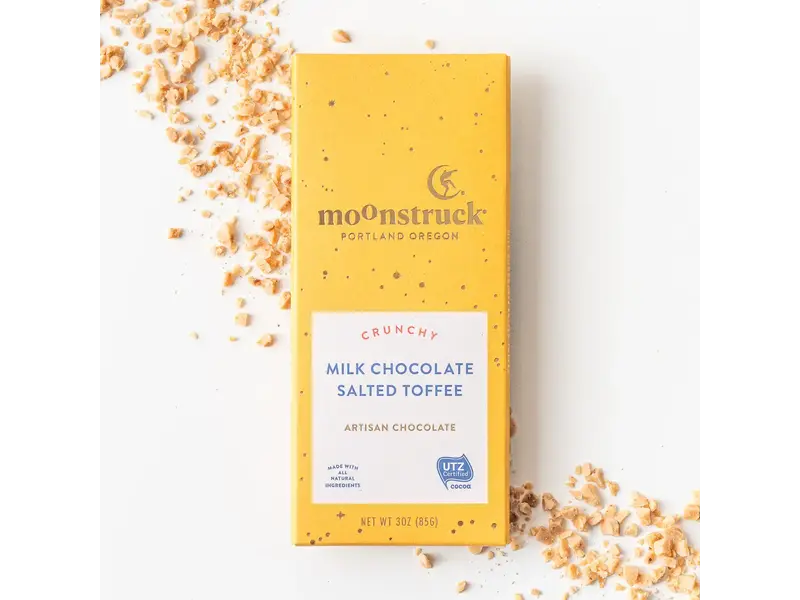 Moonstruck Chocolate Co Crunchy Milk Salted Toffee Bar