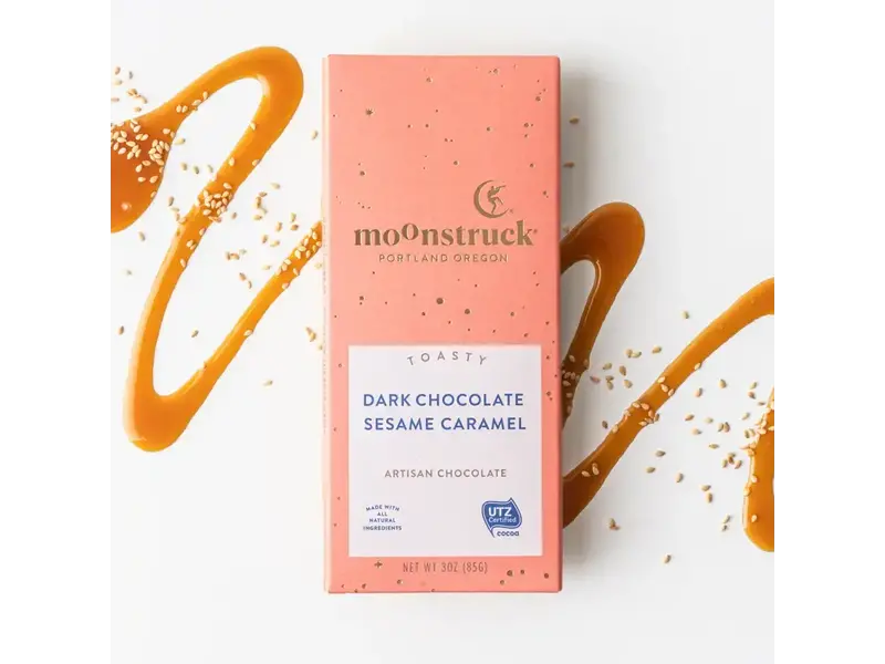 Moonstruck Chocolate Co Toasty Sesame Caramel Chocolate Bar