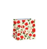 Red Cap Cards Blooming Roses Small Gift Bag