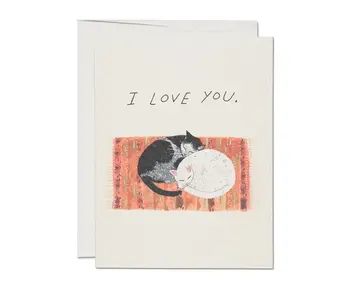 Cat Cuddle Love Greeting Card