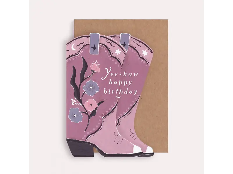 Sister Paper Co. Cowboy Boots Birthday Card | Cowgirl Birthday Card | Western