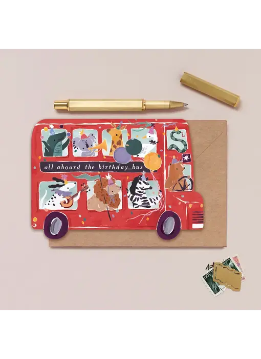Party Bus Kids Birthday Card | Childrens Greeting Card
