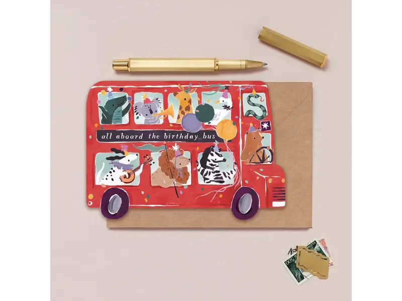 Sister Paper Co. Party Bus Kids Birthday Card | Childrens Greeting Card