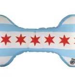 Sophisticated Pup Chicago Flag Bone Dog Toy
