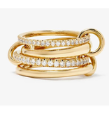 HoopLa Style Multi Band Eternity Ring Band- Stacking Bands Gold