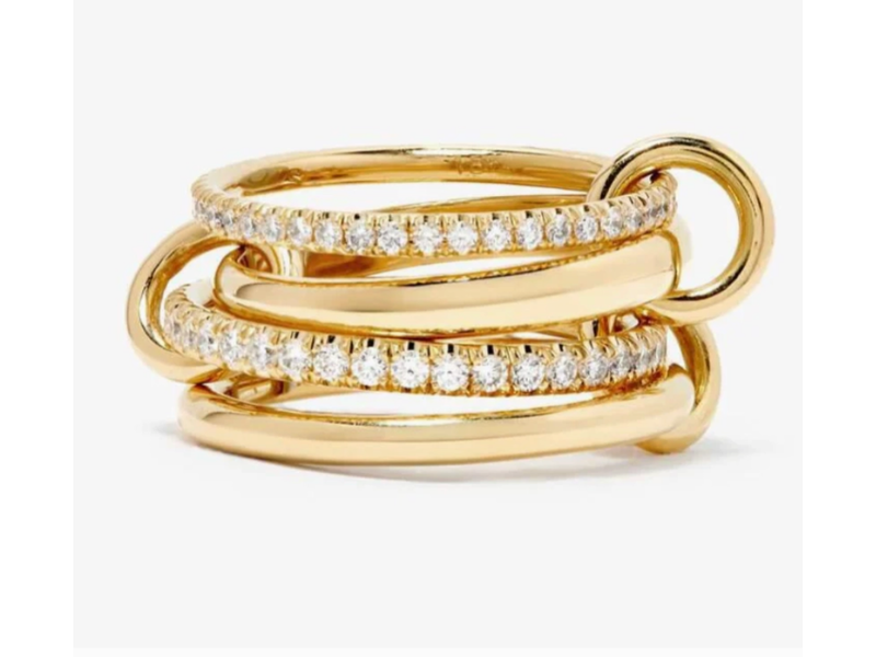 HoopLa Style Multi Band Eternity Ring Band- Stacking Bands Gold
