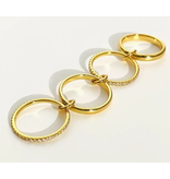 HoopLa Style Multi Band Eternity Ring Band- Stacking Bands Gold