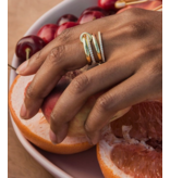 HoopLa Style Multi Band Eternity Ring Band- Stacking Bands Gold
