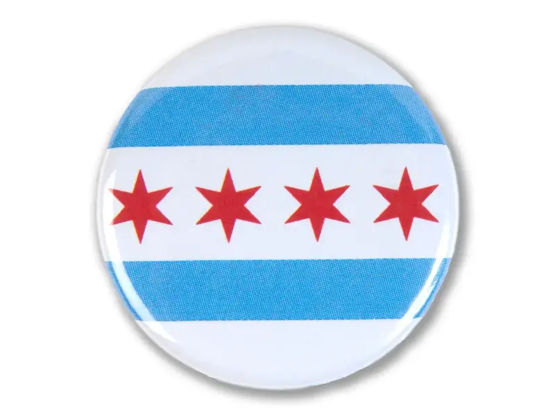 Transit Tees Button Pin- chicago flag