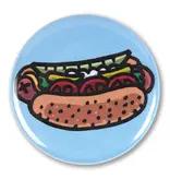Transit Tees Button pin- hot dog