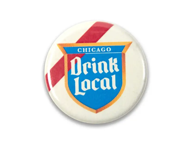 Transit Tees Button pin- drink local