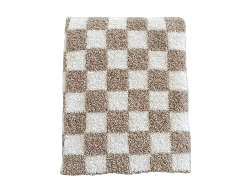 SpearmintLOVE Phufy® Bliss Checkerboard Blanket, Cocoa
