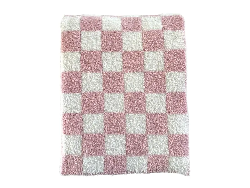 SpearmintLOVE Phufy® Bliss Checkerboard Blanket, Strawberry