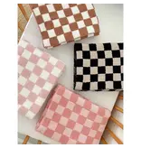 SpearmintLOVE Phufy® Bliss Checkerboard Blanket, Strawberry