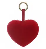 FurDecoration Heart-Shaped Key Chain Bag Accessory - Jujube Red