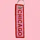 Chicago Embroidered Keychain - Red