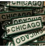 Unexpected Flair Chicago Embroidered Keychain - Green