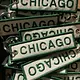 Chicago Embroidered Keychain - Green