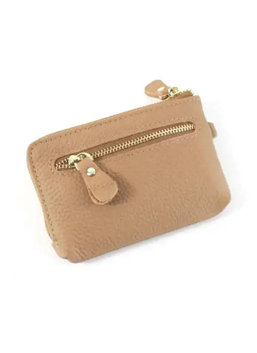 Leather Coin Purse/Wristlet - Nude