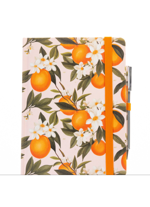La Petite Presse Collection L'Orange 6 x 8 Fabric-Covered Journal with Pen
