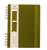 Graphique De France Olive Green 6 x 8 Fabric-Covered Journal with Magnetic Bookmarks