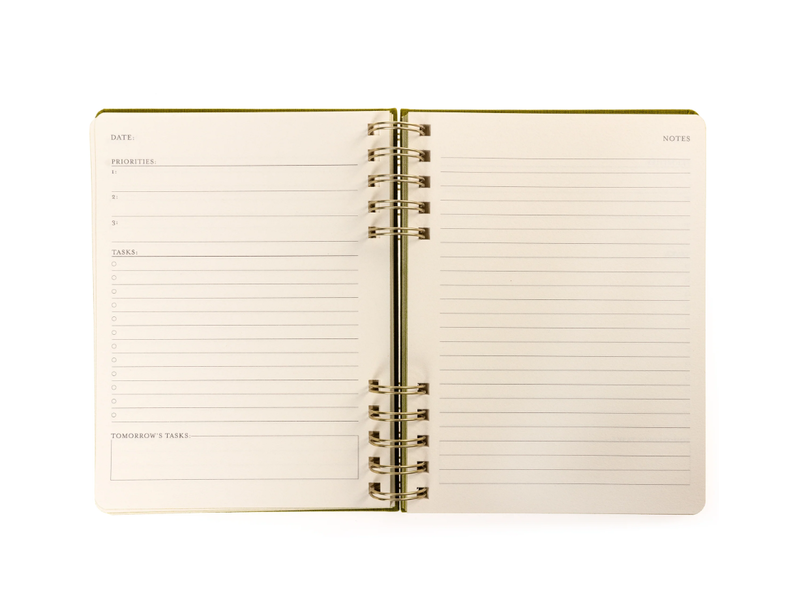 Graphique De France Olive Green 6 x 8 Fabric-Covered Journal with Magnetic Bookmarks