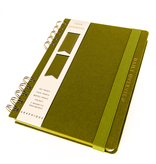 Graphique De France Olive Green 6 x 8 Fabric-Covered Journal with Magnetic Bookmarks