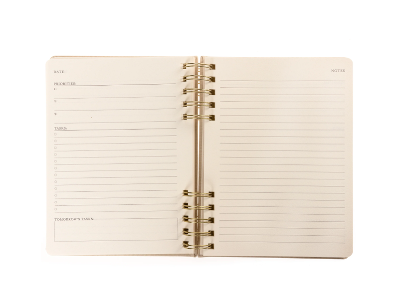 Graphique De France Taupe 6 x 8 Fabric-Covered Journal with Magnetic Bookmarks