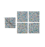 Creative Co-OP Resin & Terrazzo Coasters, Set of 4 Tied with Jute