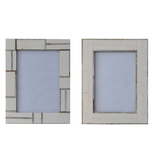 Creative Co-OP Resin Photo Frame w/ Horn Inlay, Ivory Color; 5x7 (2 Styles / Sold Separately)