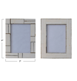 Creative Co-OP Resin Photo Frame w/ Horn Inlay, Ivory Color; 5x7 (2 Styles / Sold Separately)