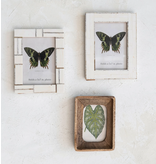 Creative Co-OP Resin Photo Frame w/ Horn Inlay, Ivory Color; 5x7 (2 Styles / Sold Separately)
