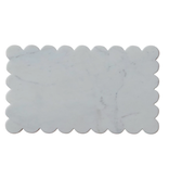 Creative Co-OP Marble Cheese/Cutting Board w/ Scalloped Edge, White