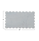 Creative Co-OP Marble Cheese/Cutting Board w/ Scalloped Edge, White