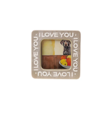 Creative Co-OP I Love You Embossed Photo Frame; Beige 3.5"x3.5"