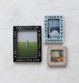 Creative Co-OP I Love You Embossed Photo Frame; Beige 3.5"x3.5"